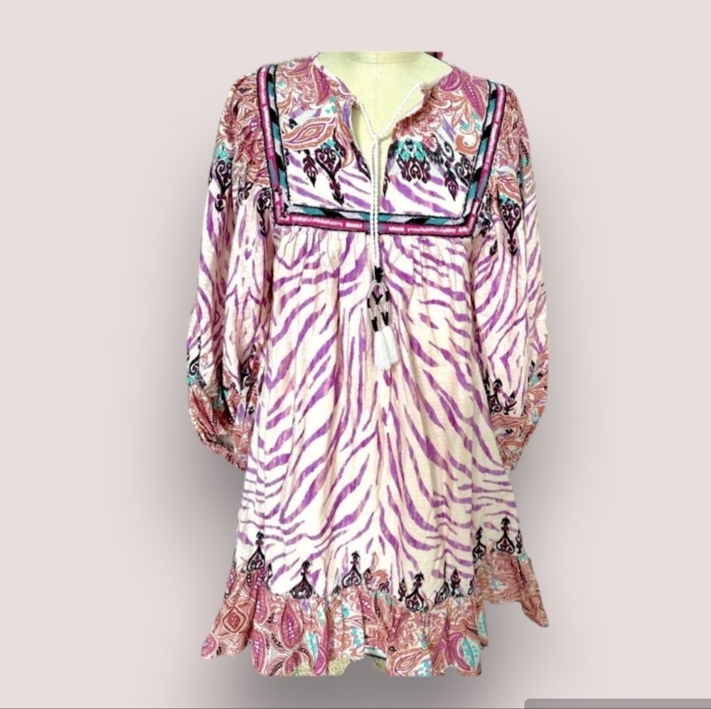 Bohemian Dress Pink Floral Animal Print Dress Sz XL INC. - Picture 6 of 6